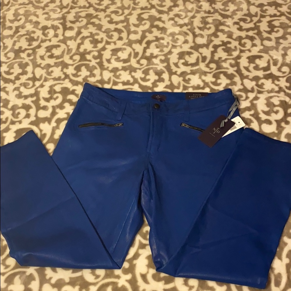 NYDJ blue leggings polished cotton & Spandex NWT